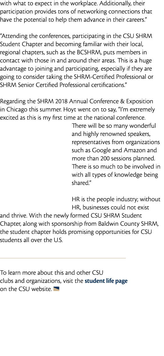 with what to expect in the workplace  Additionally  their participation provides tons of networking connections that    