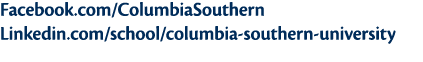 Facebook com ColumbiaSouthern Linkedin com school columbia-southern-university 